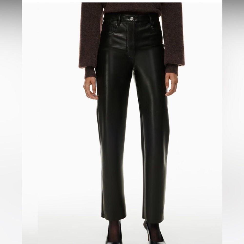Aritzia Wilfred The Melina Pant Black Vegan Leather Pants Size 8 - Picture 1 of 12